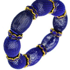 3/$15 ROYAL BLUE NET & RHINESTONE STRETCH BRACELET